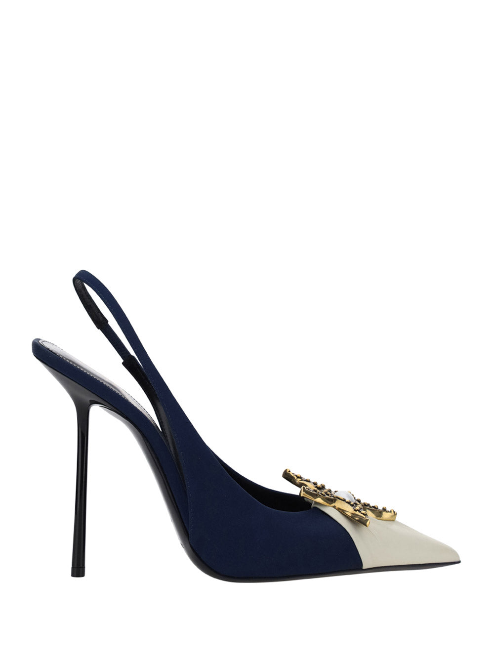 Volver Slingbacks In Crepe the Chine And Leather - Navy