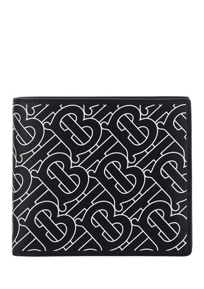 Monogram Print International Bifold Wallet - Black / White