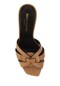 Tribute Heeled Mules In Vegetable-Tanned Leather - Marron Gold