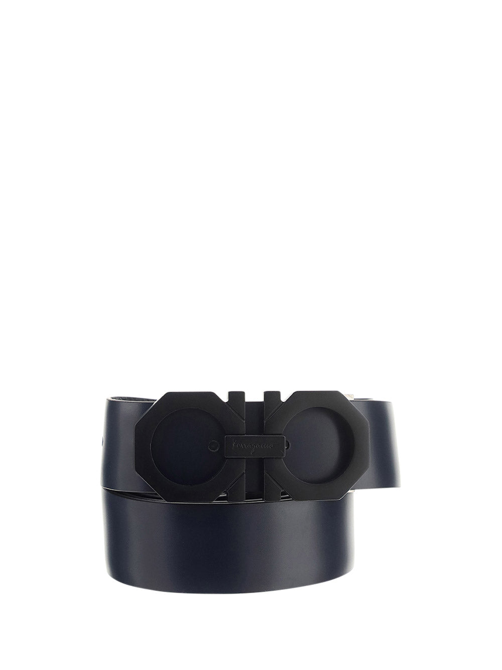 Reversible and Adjustable Gancini Belt - Black