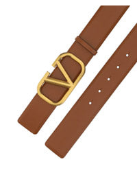 Vlogo Signature Calfskin Belt - Saddle Brown