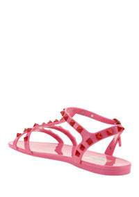 Rockstud Flat Rubber Sandal - Pink