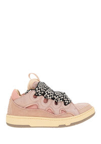 Leather Curb Sneakers - Pink.
