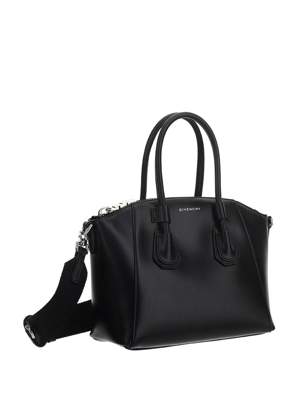 Mini Antigona Sport Bag In Leather - Black