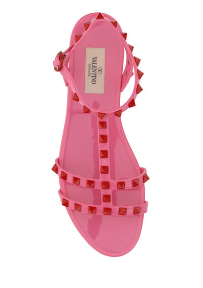 Rockstud Flat Rubber Sandal - Pink