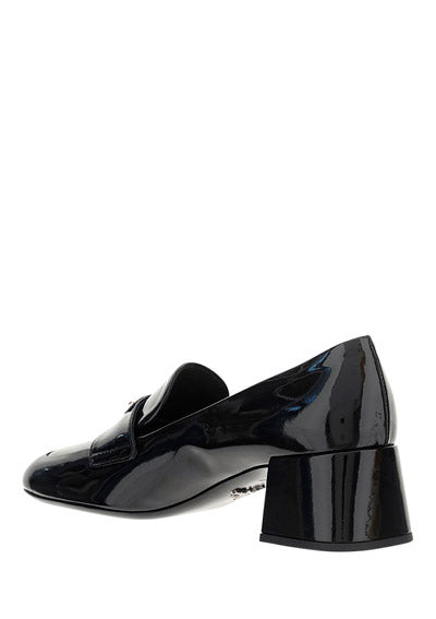 Patent Leather Loafer Pumps - Black.