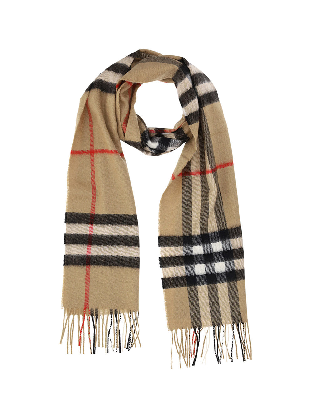 The Classic Check Cashmere Scarf - Archive Beige