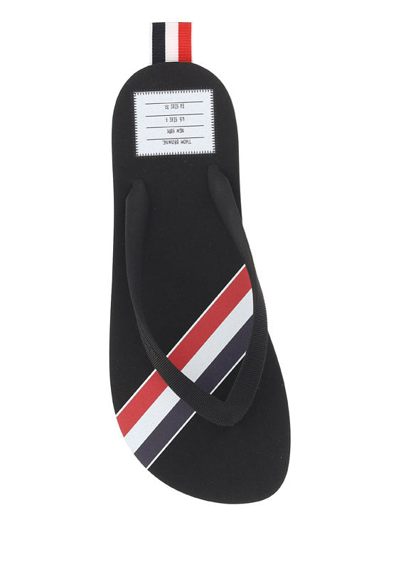 Rubber Stripe Flip Flop - Black