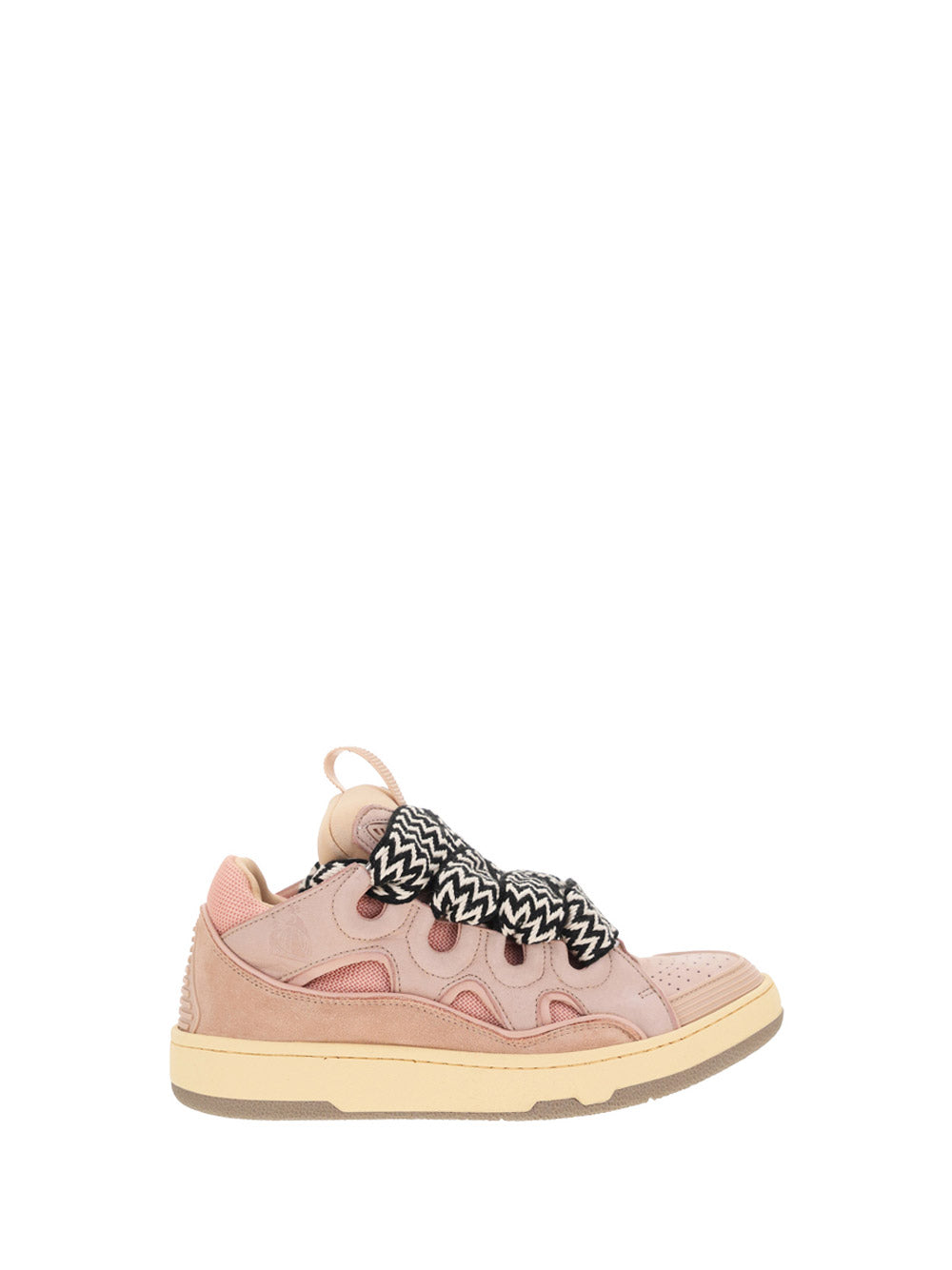 Leather Curb Sneakers - Pink.