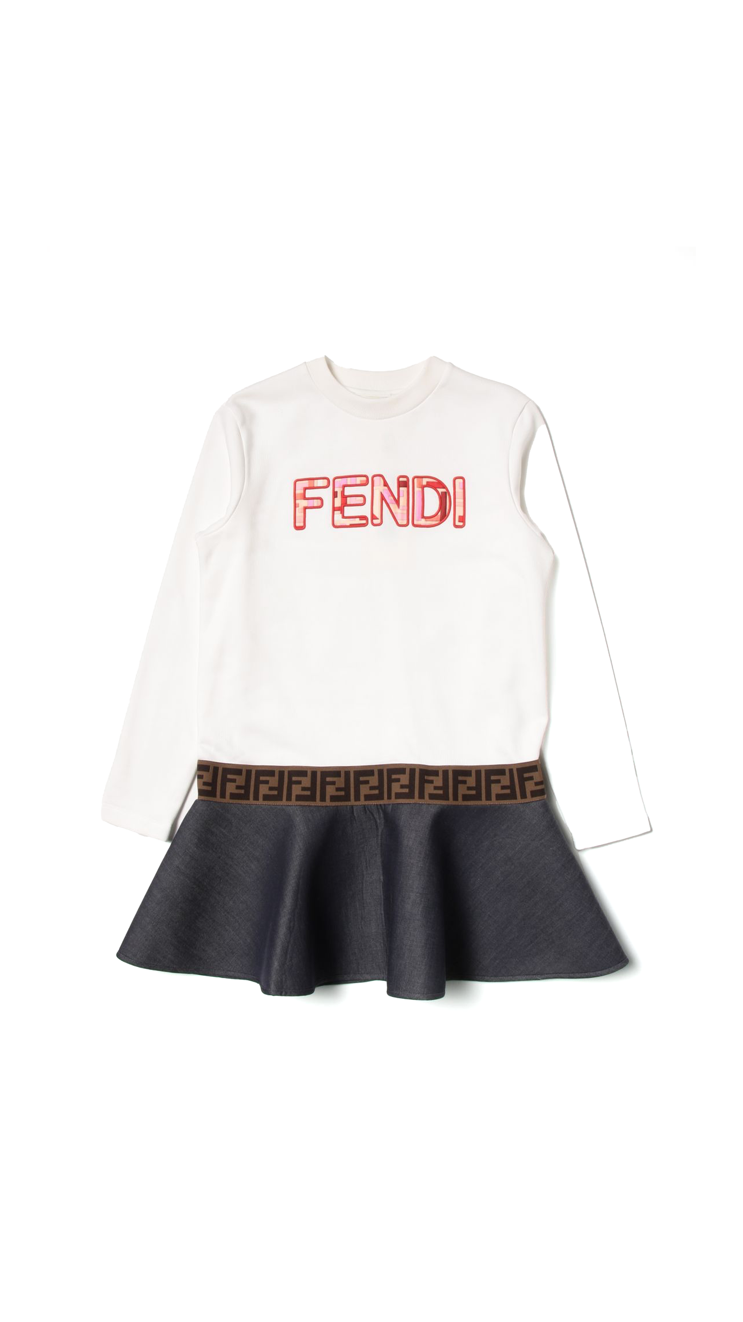 Embroidered-Logo Cotton Dress - White
