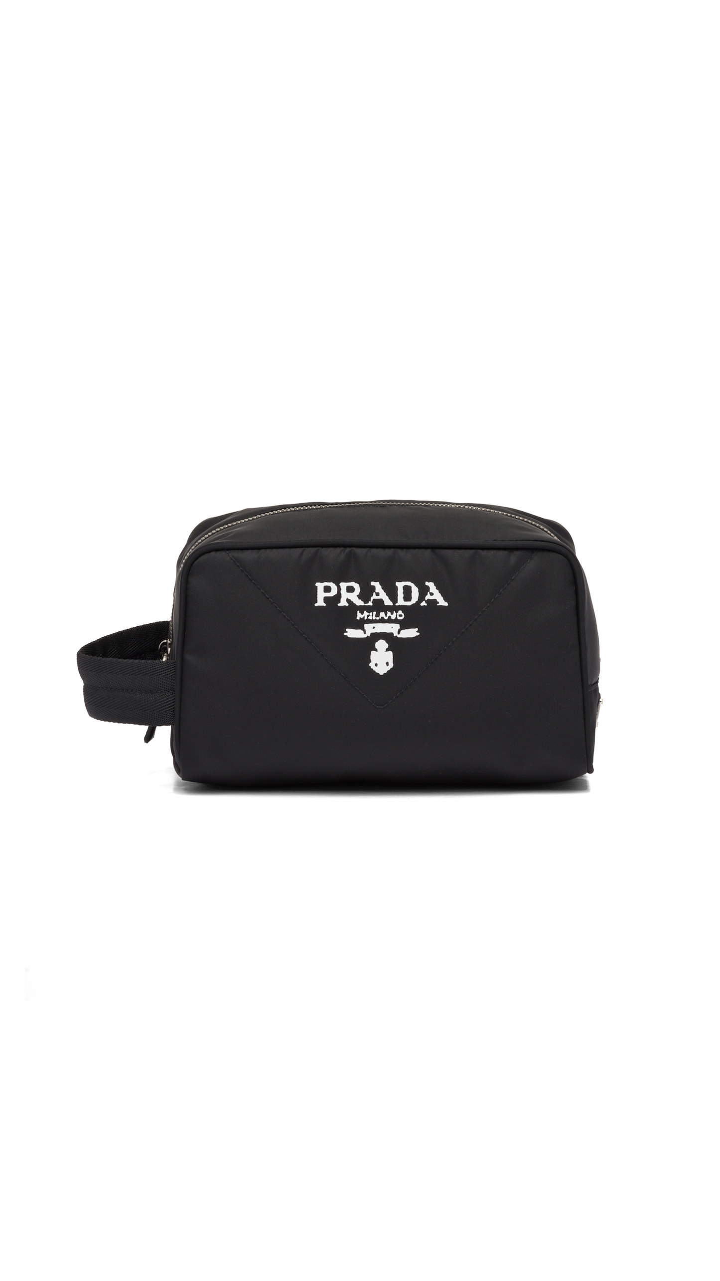 Re-Nylon and Leather Pouch - Black