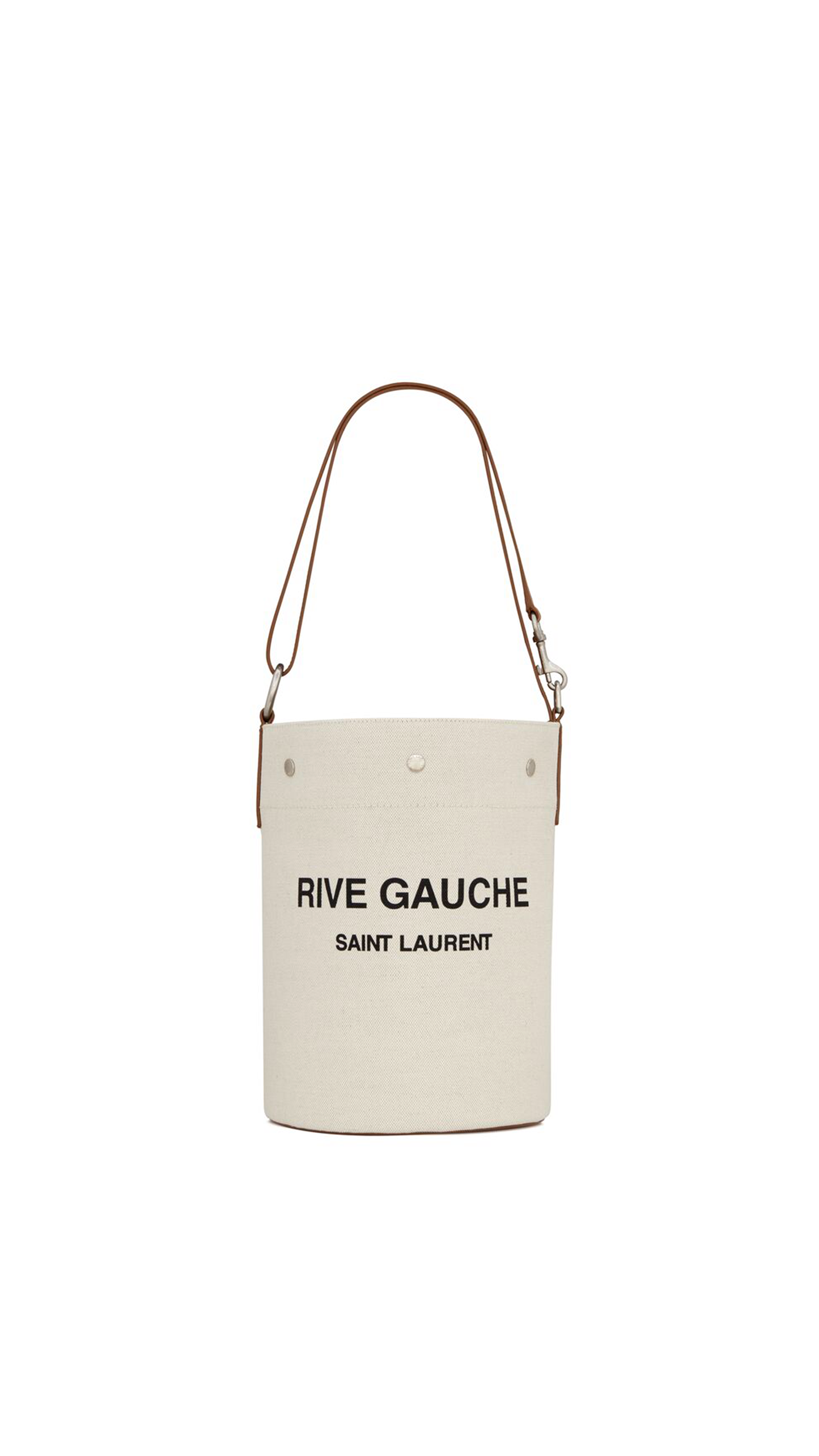 Rive Gauche Bucket Bag in Linen - Natural