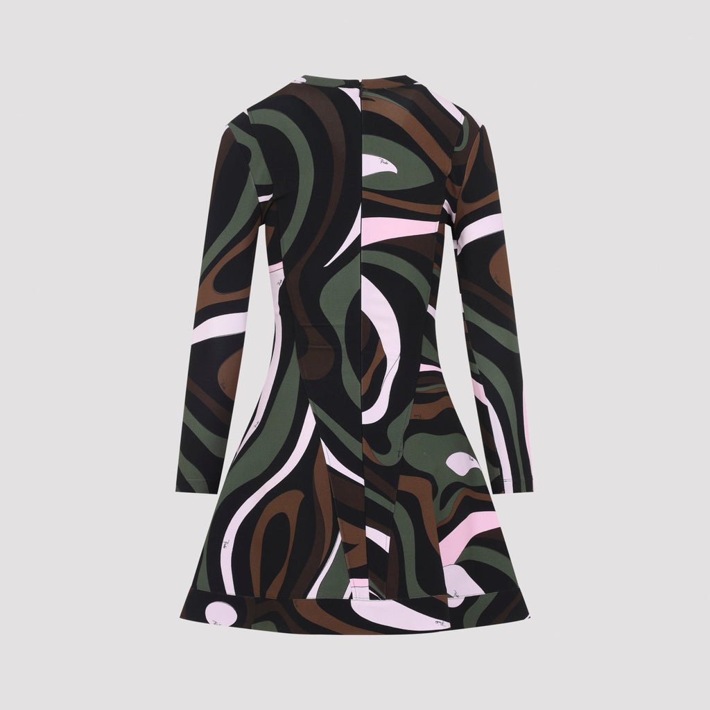 Marmo Print Compact Jersey Dress