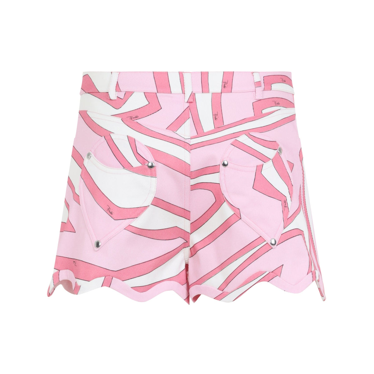 Printed Scalloped Bermuda Shorts