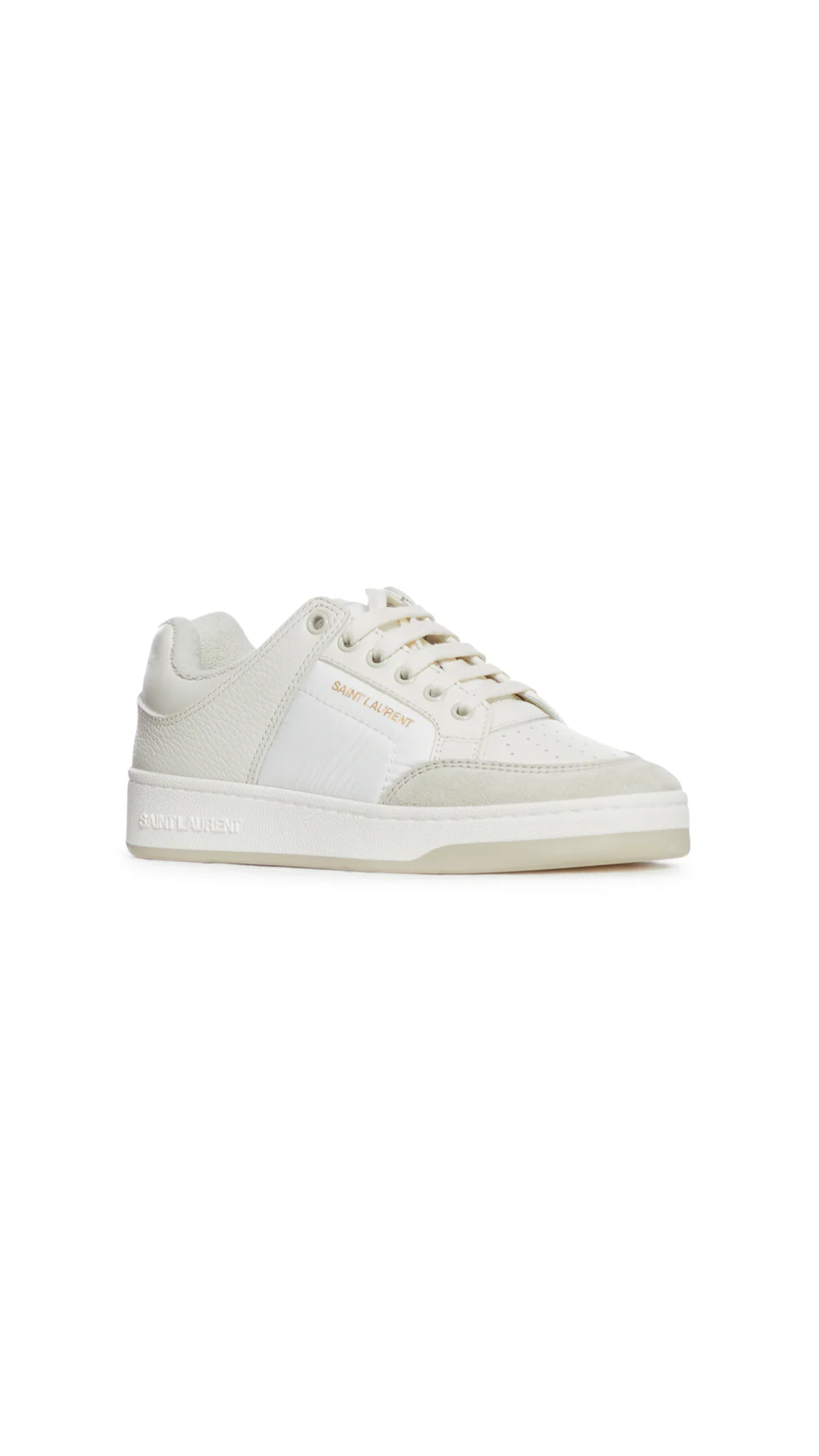 SL/61 Sneakers in Smooth Leather and Suede - White/Grey