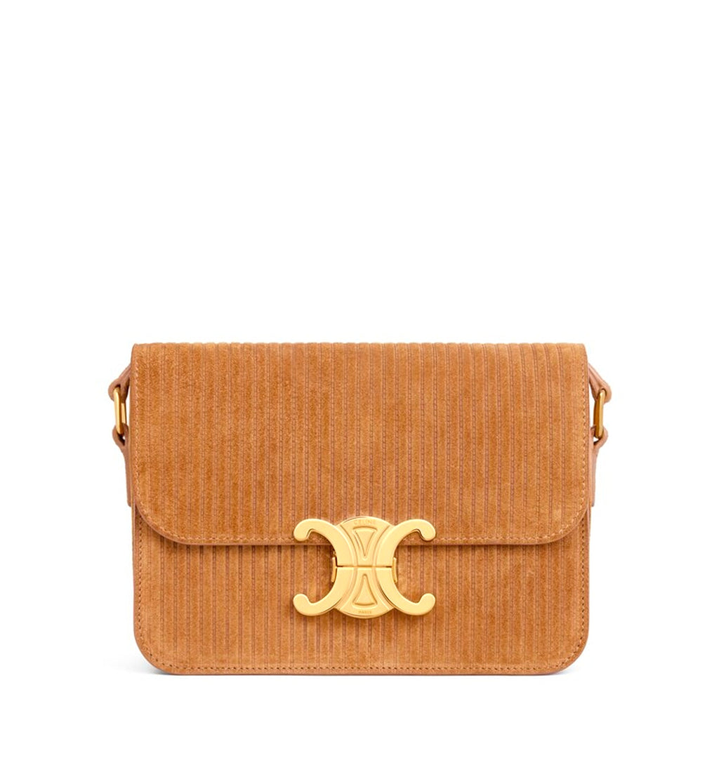 Teen Triomphe Bag in Striped Suede Calfskin