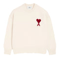 Natural crewneck wool sweater with Ami de Coeur