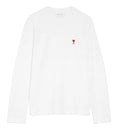White Cotton longsleeves t-shirt with Ami De Coeur