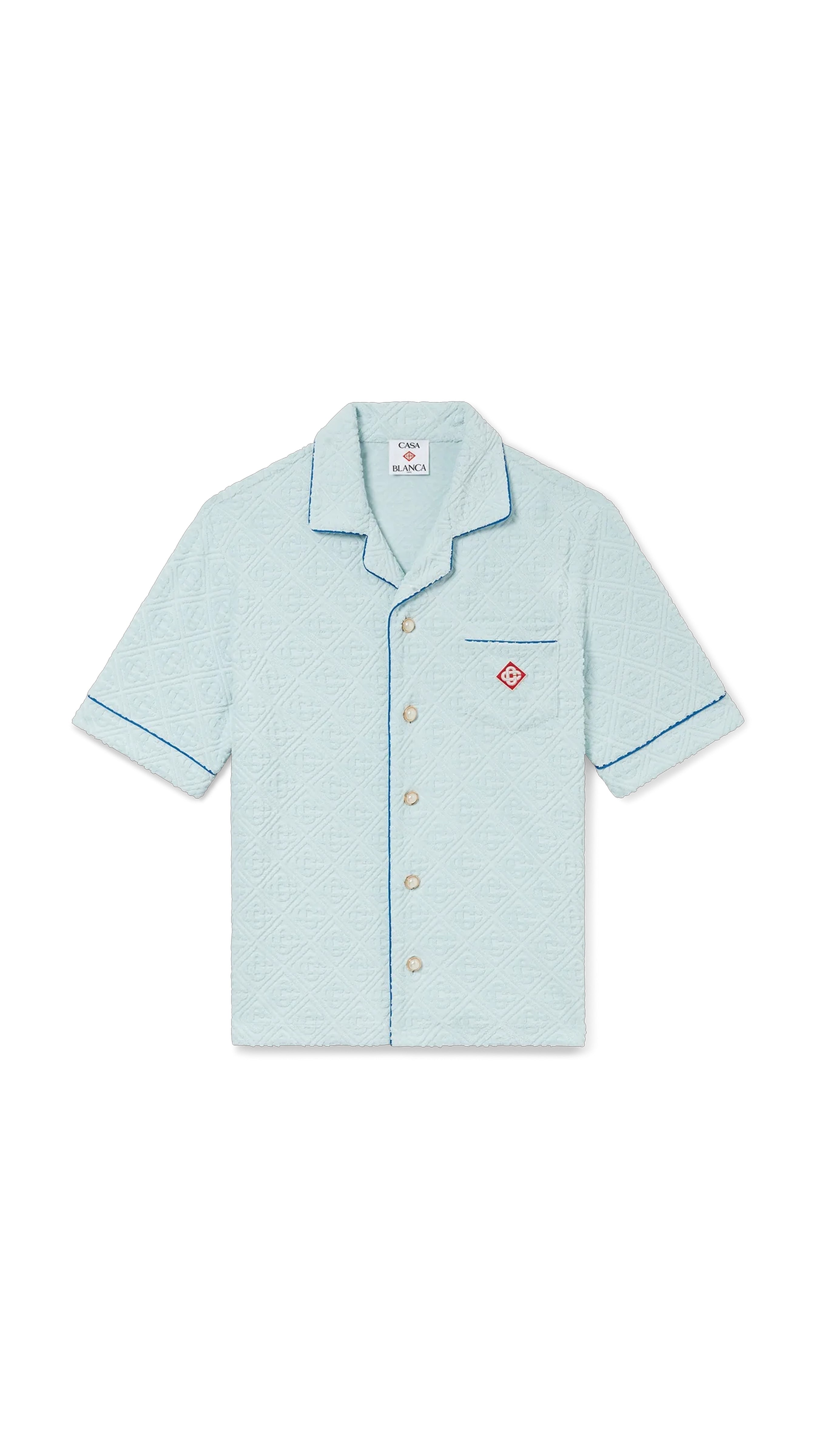 Monogram Towelling Shirt - Light Blue
