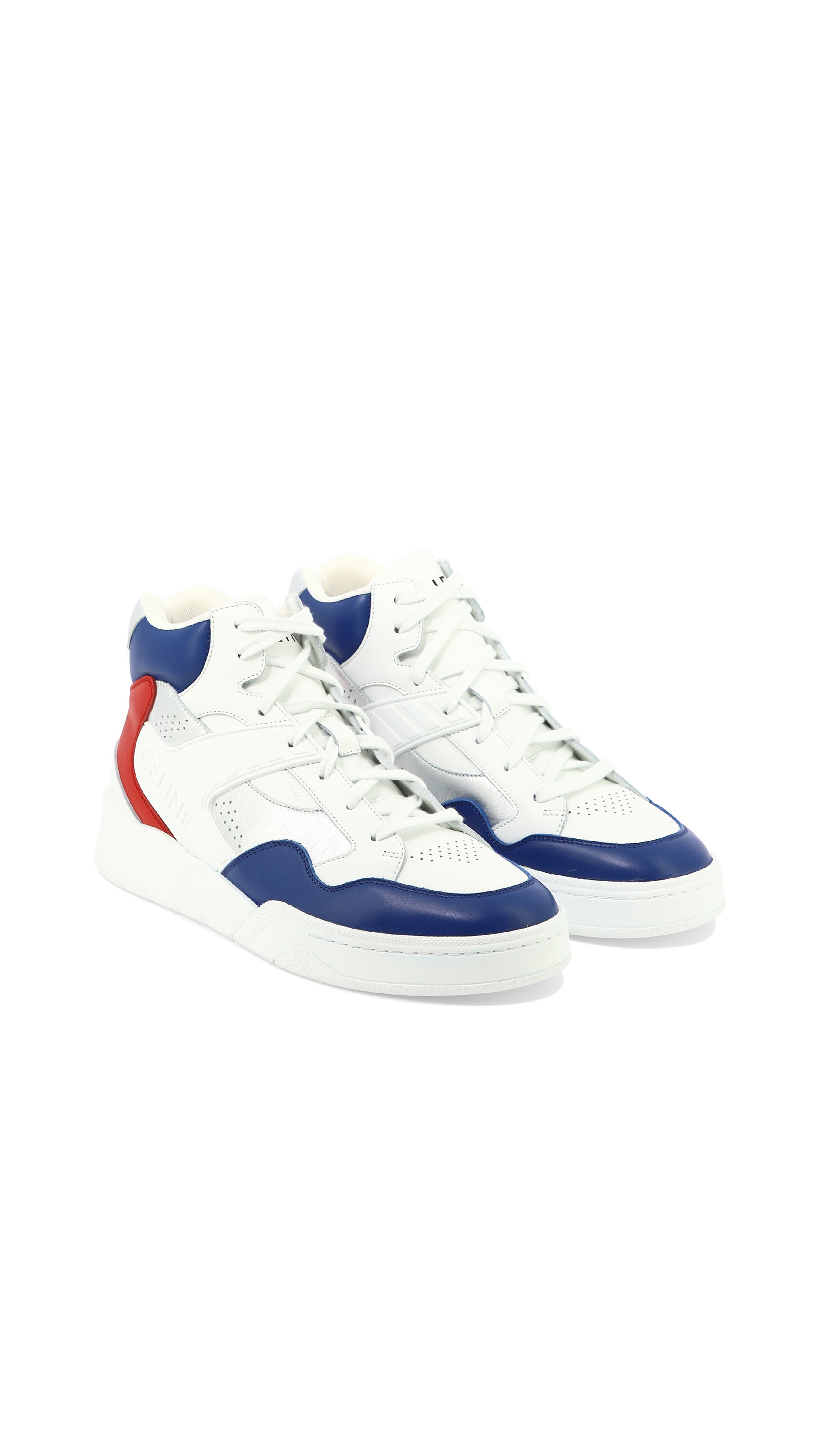 Ct-06 High Top Sneaker in Calfskin - Red/Blue