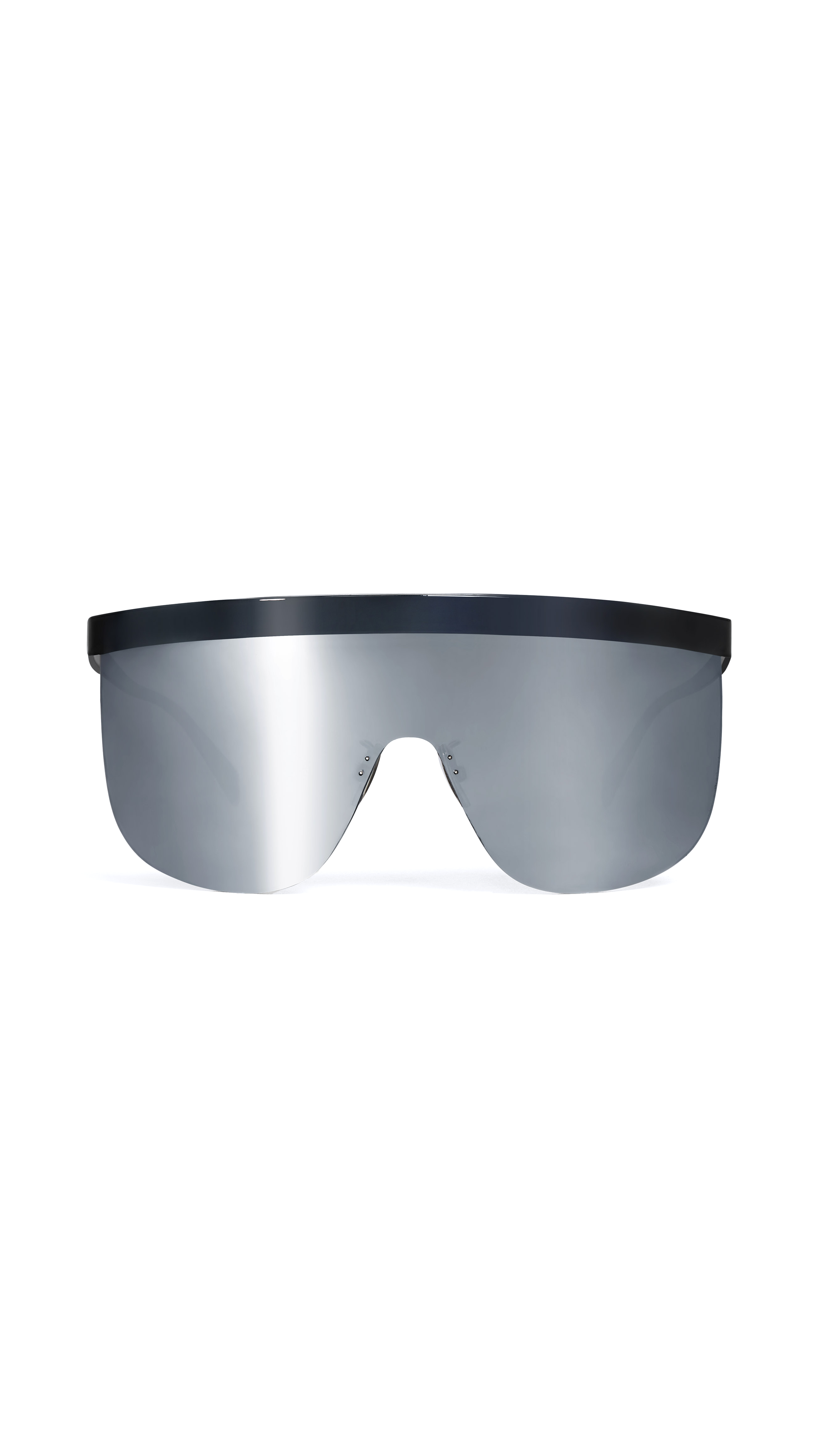 Moon Sunglasses in Metal with Mirror Lenses - Black/Silver