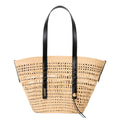 Medium Braid basket in iraca palm and calfskin