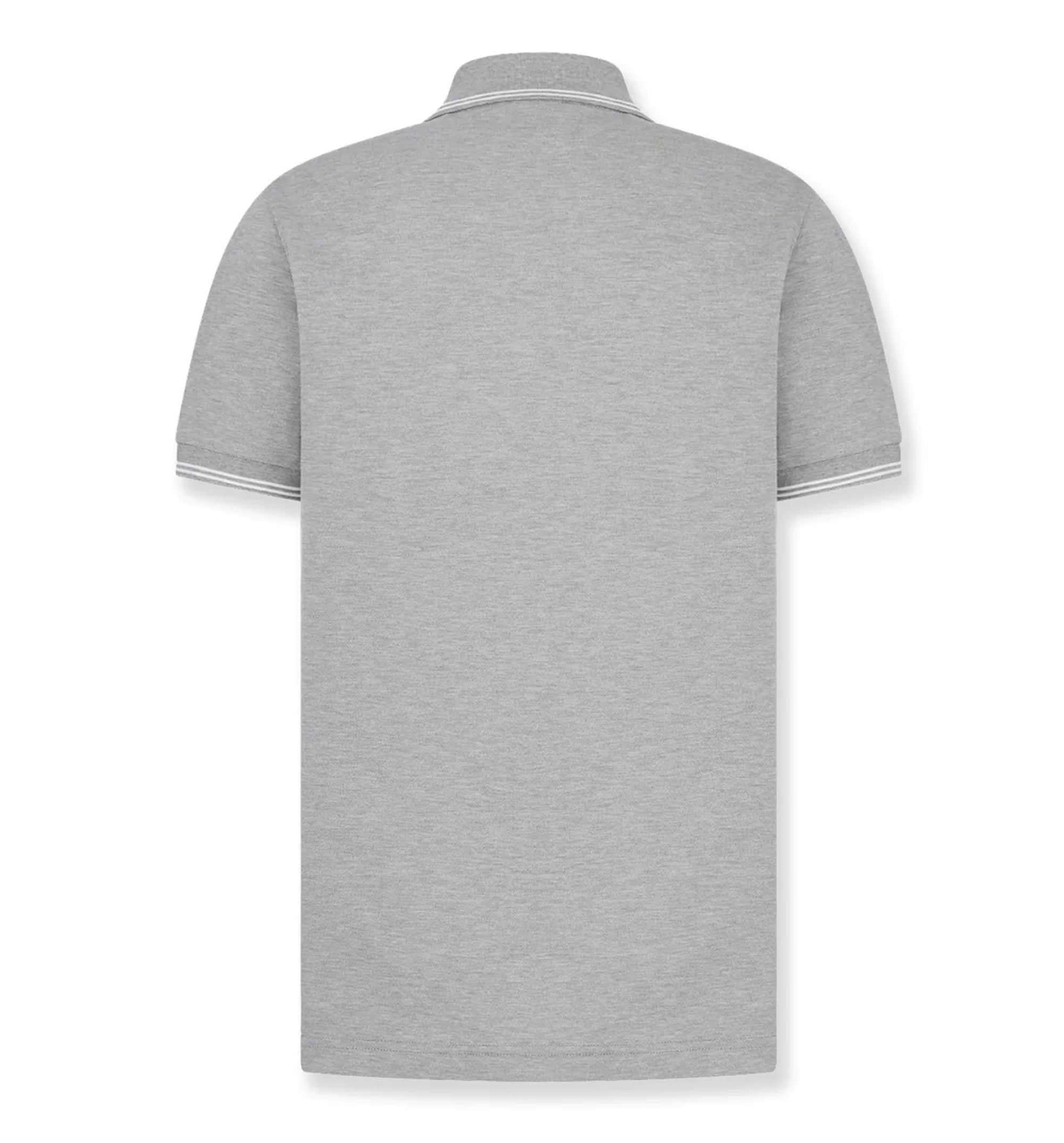 Mélange Cotton Polo Shirt - Grey