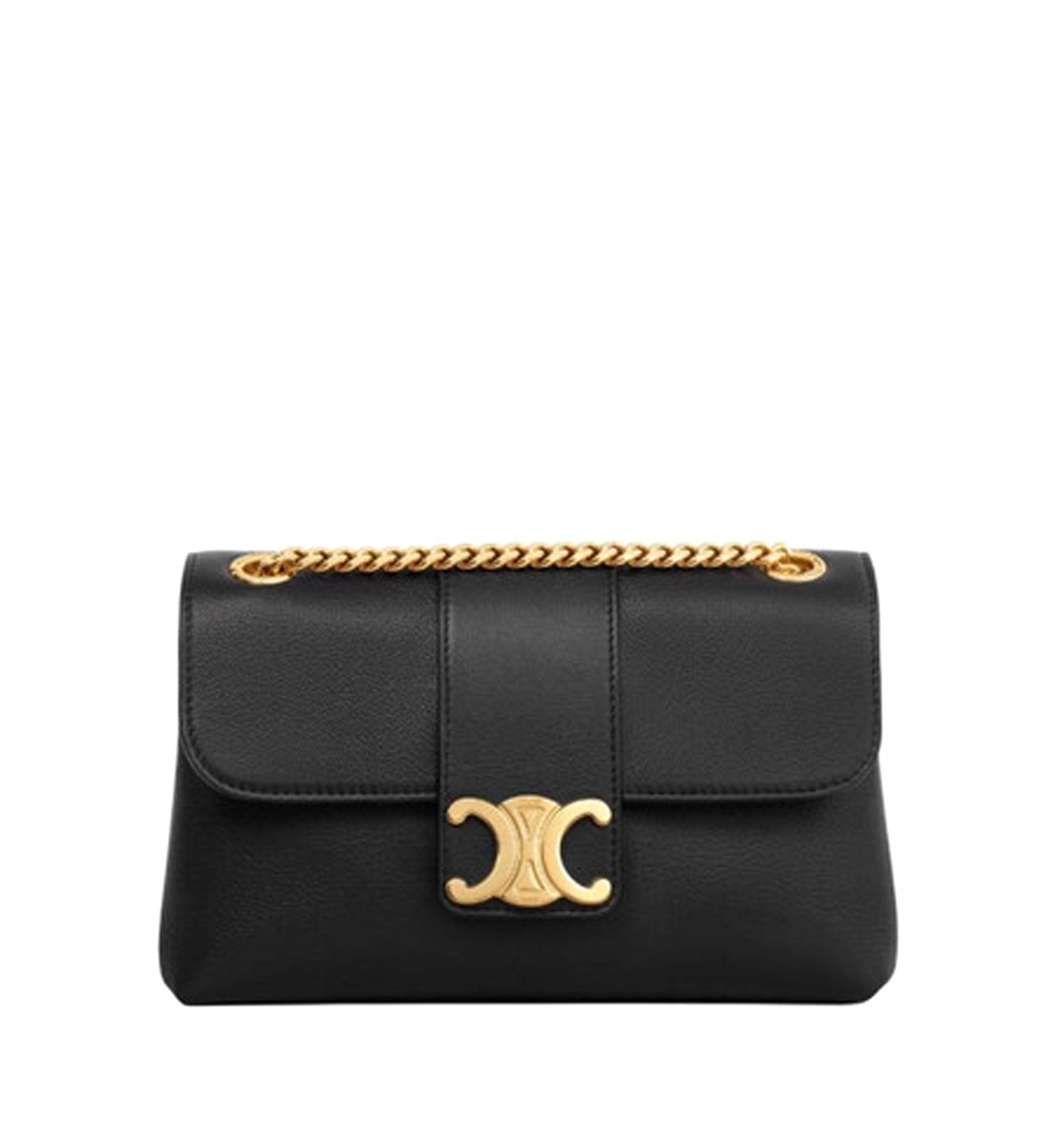 Medium Victoire Tote Bag in Supple Calfskin - Black/Gold