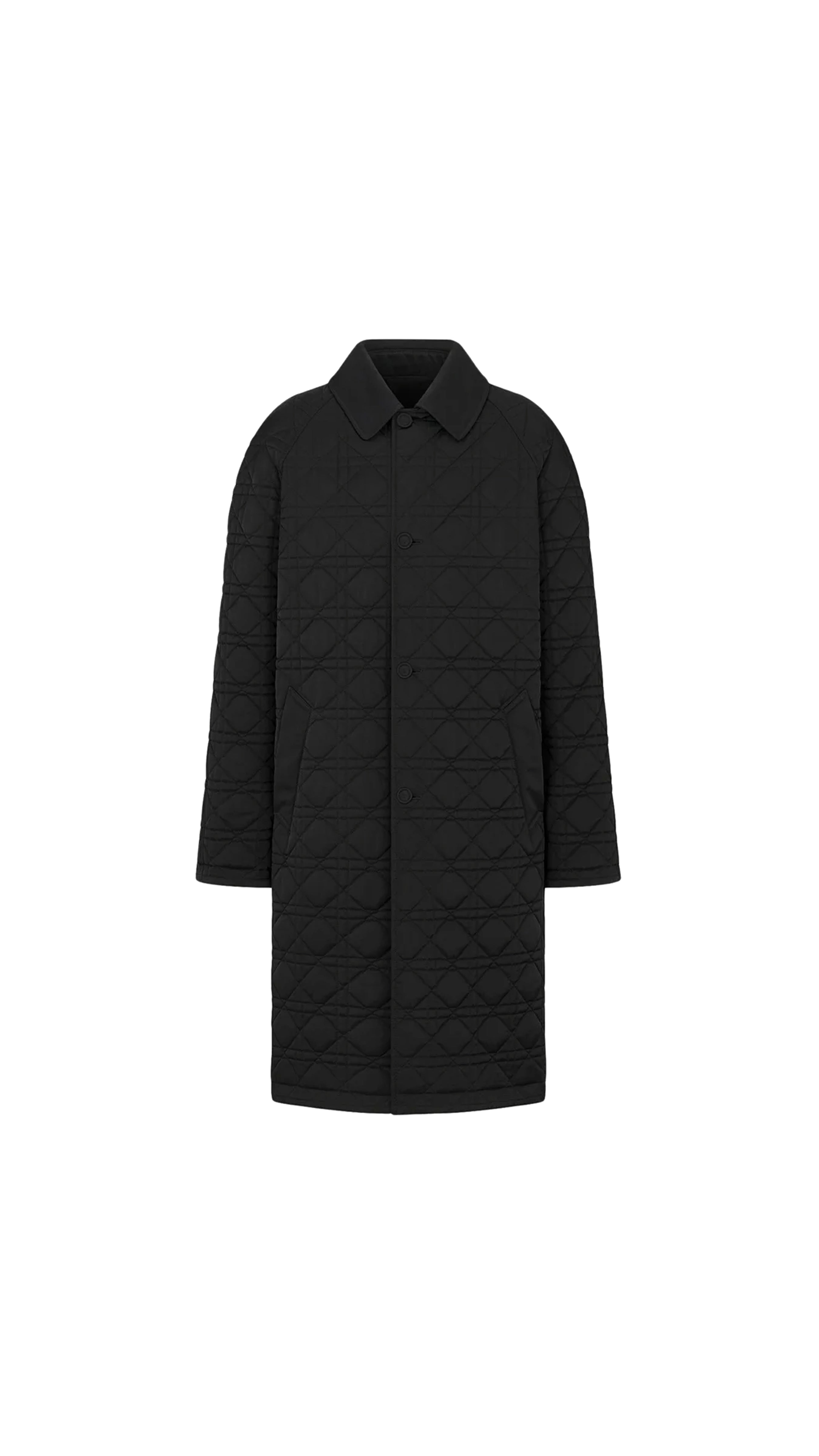 Cannage Reversible Coat - Black