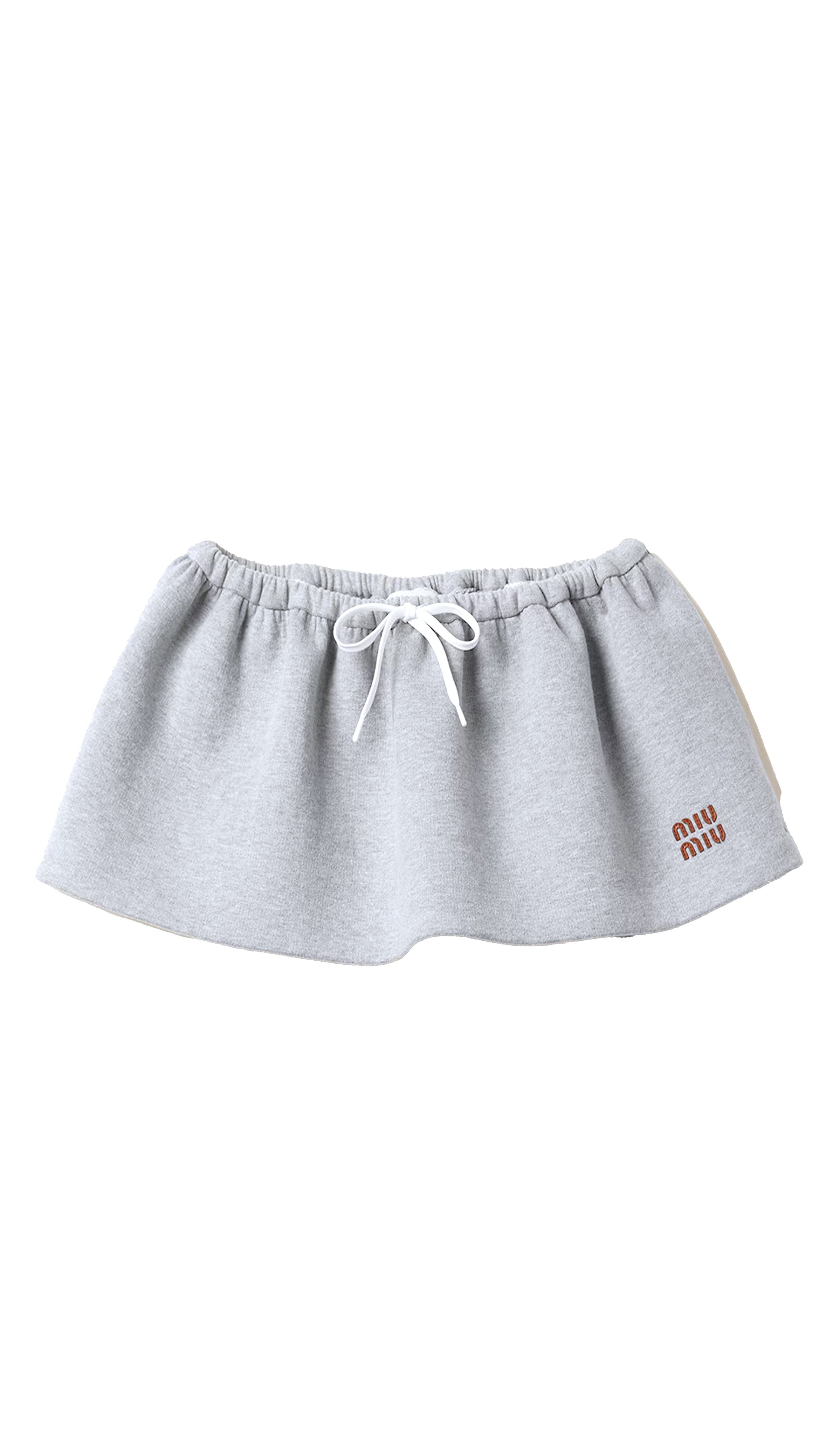 Padded Cotton Fleece Miniskirt - Grey