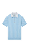 Monogram Polo Shirt - Light Blue/White