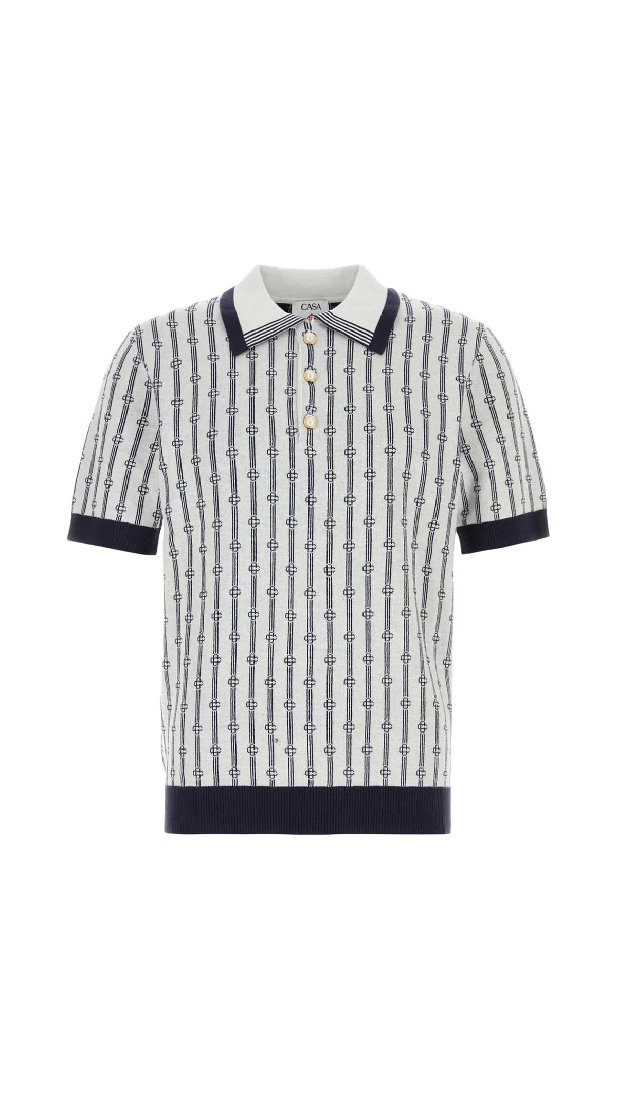 Monogram Polo Shirt - White/Navy