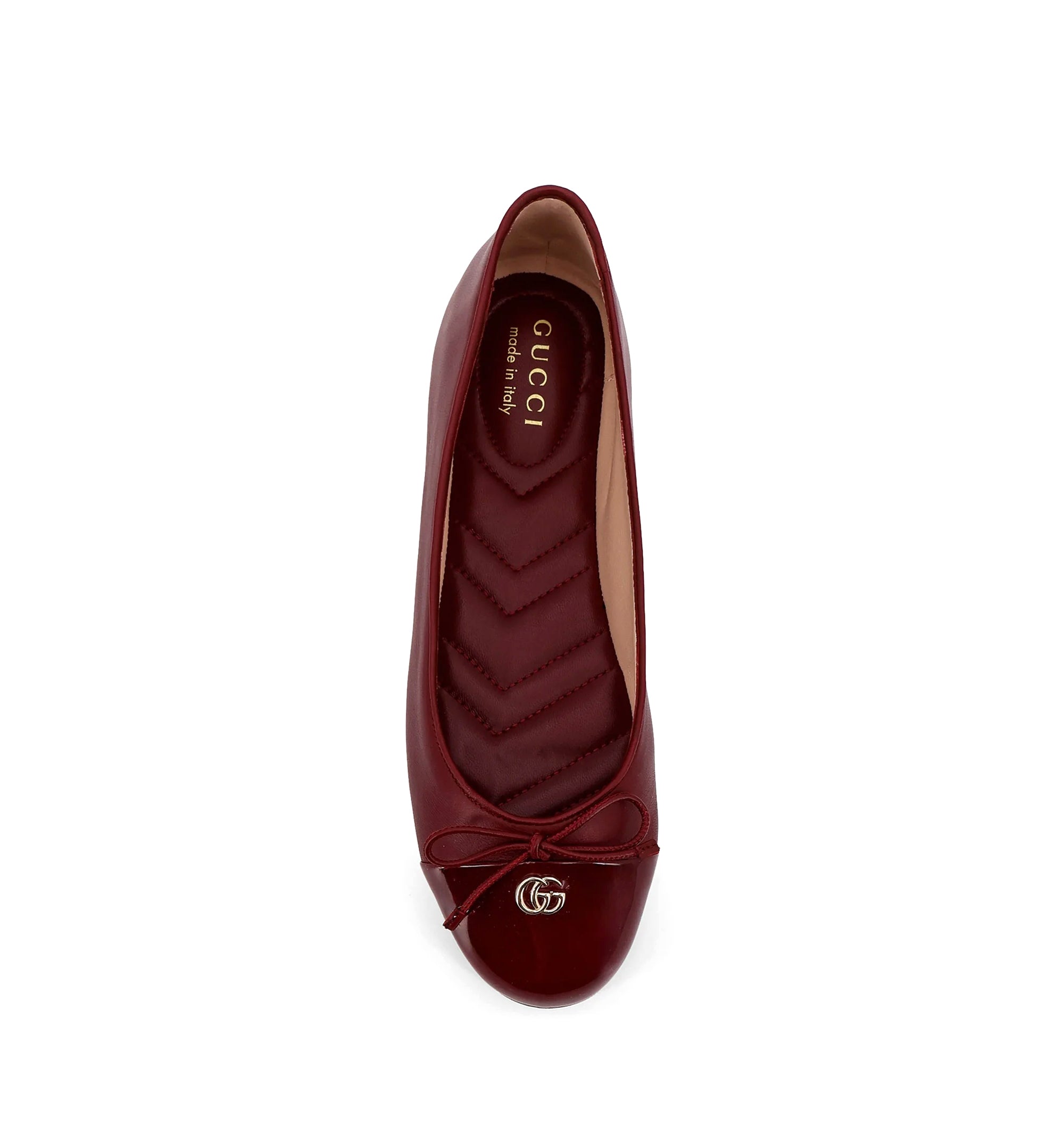 Leather Ballerinas With Patent Leather Details