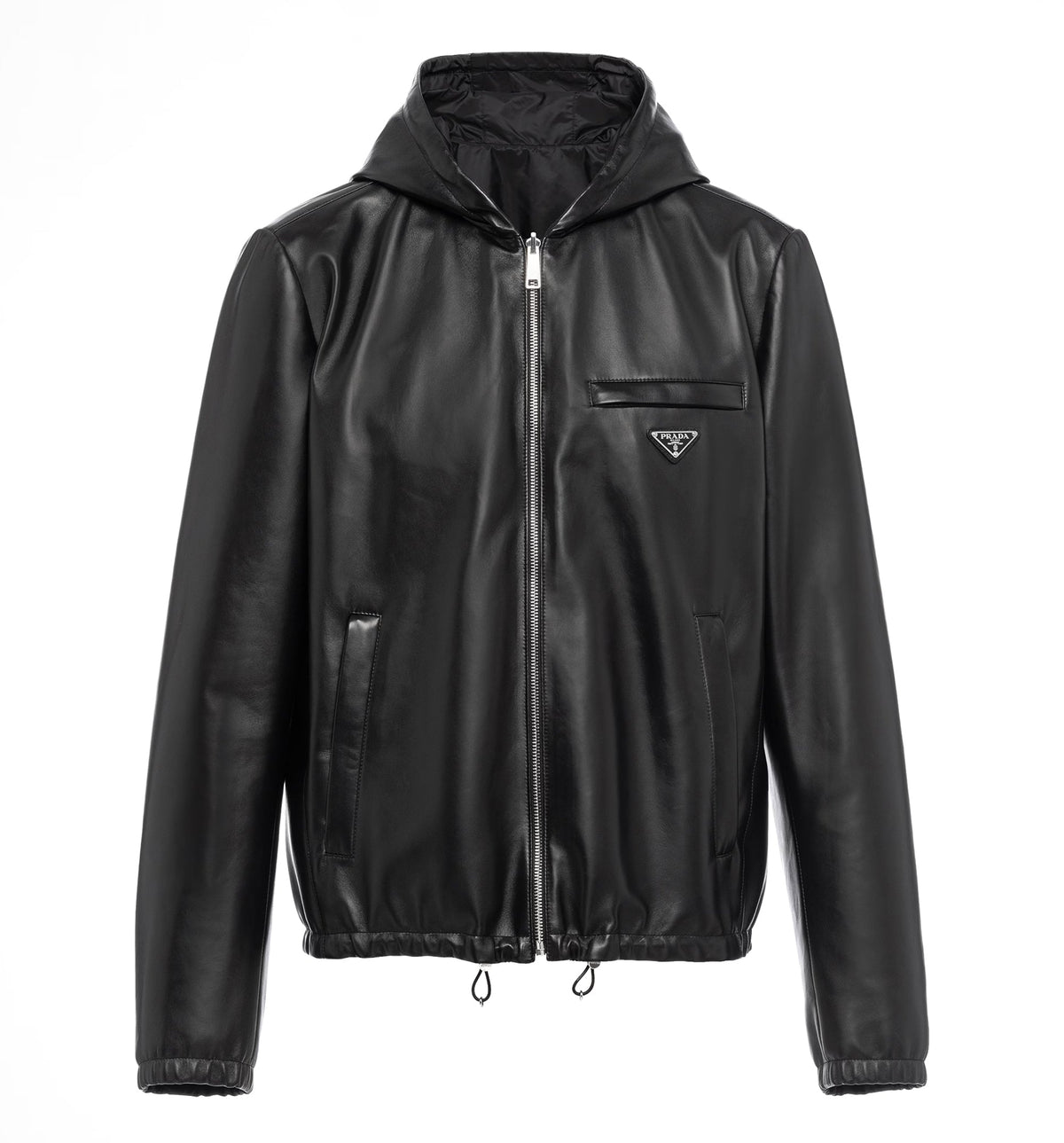 Reversible nappa and Re-Nylon blouson jacket