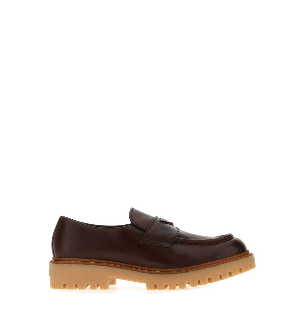 Brushed leather loafers