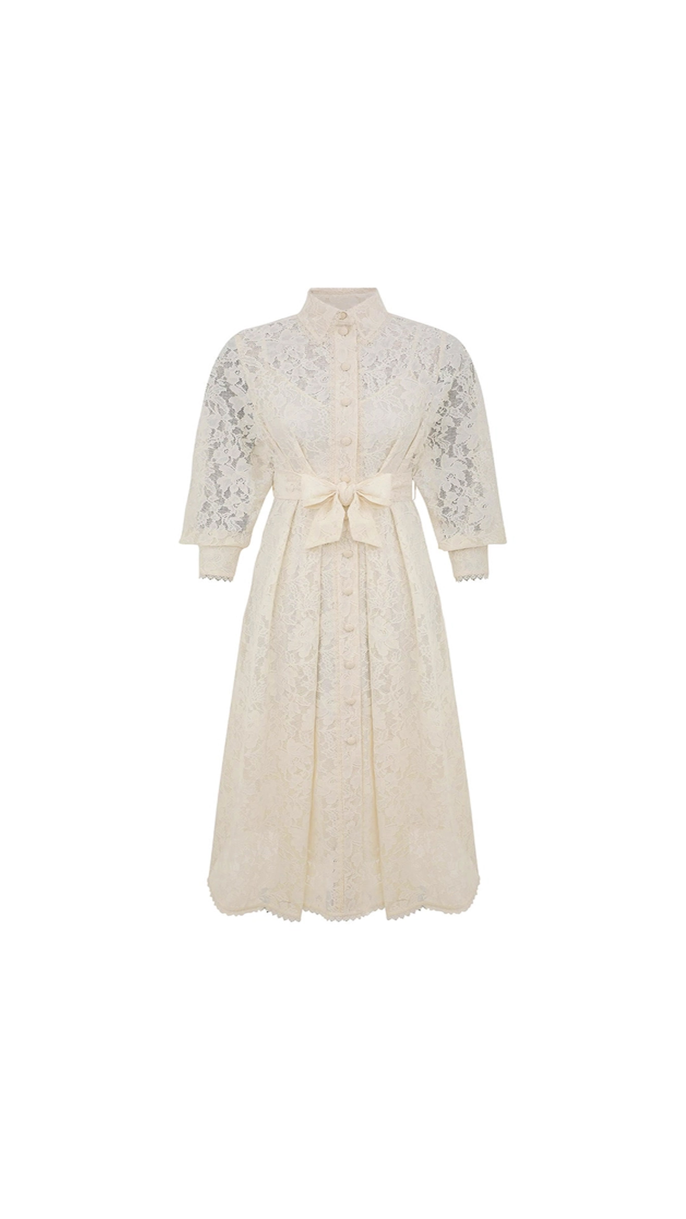 Dawning Tuck Midi Dress - Cream