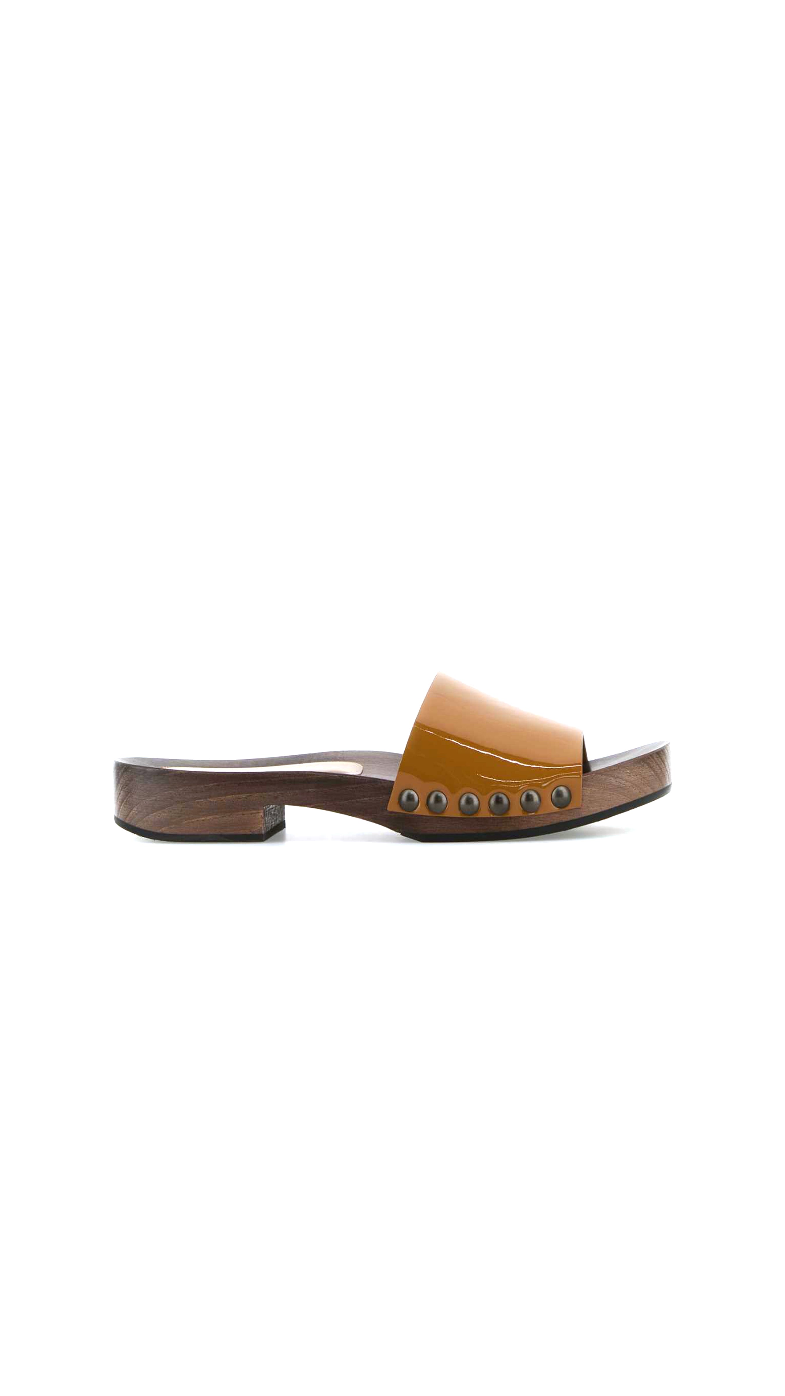 Patent Leather Clogs - Cinnamon
