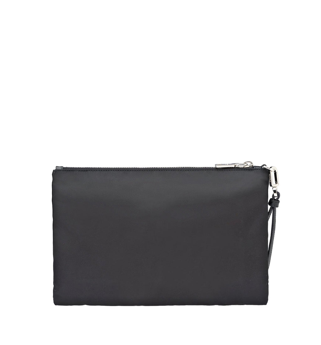 Re-Nylon and Saffiano Leather Pouch