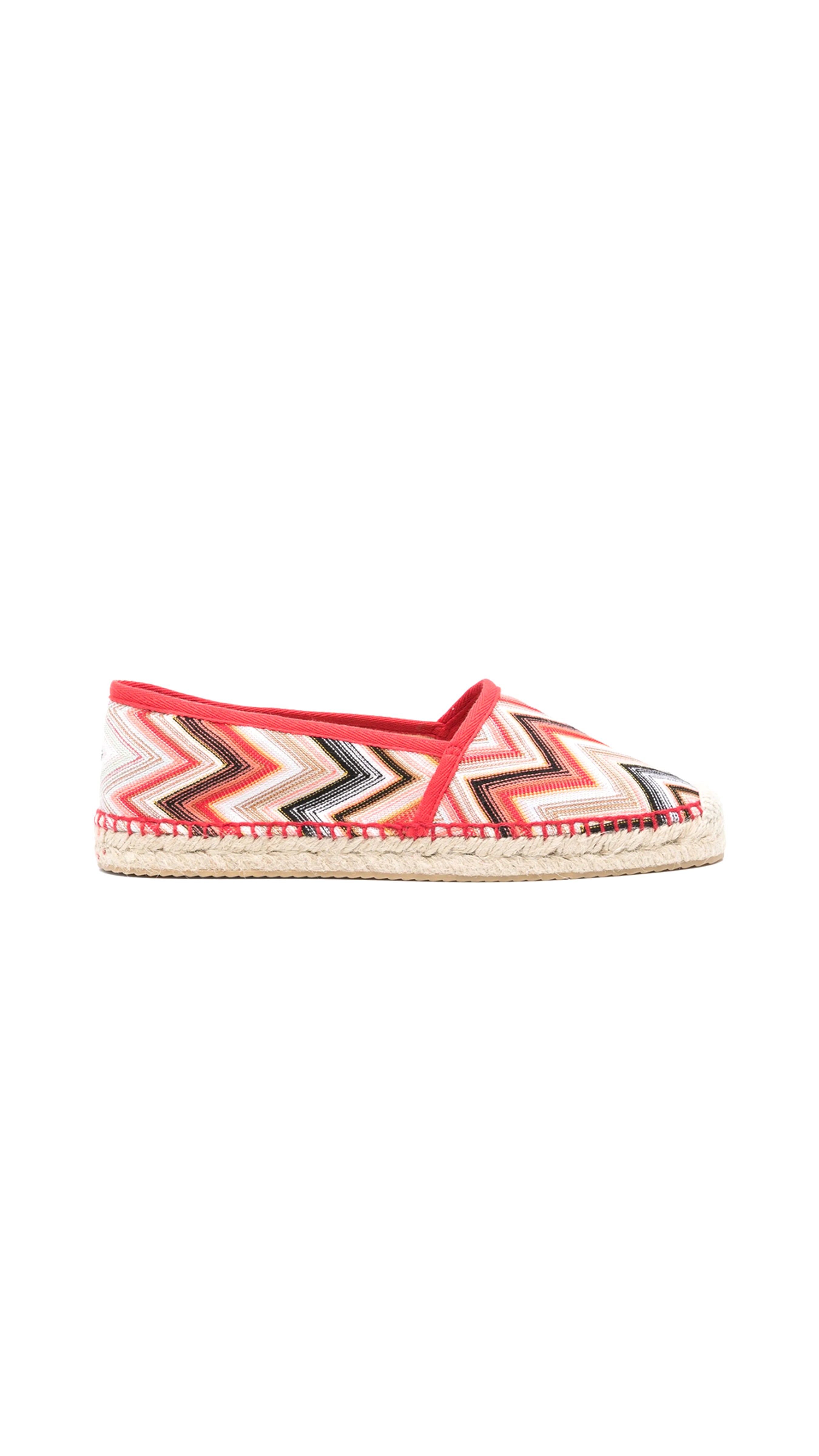 Zigzag Fabric Espadrilles Ballerinas - Orange