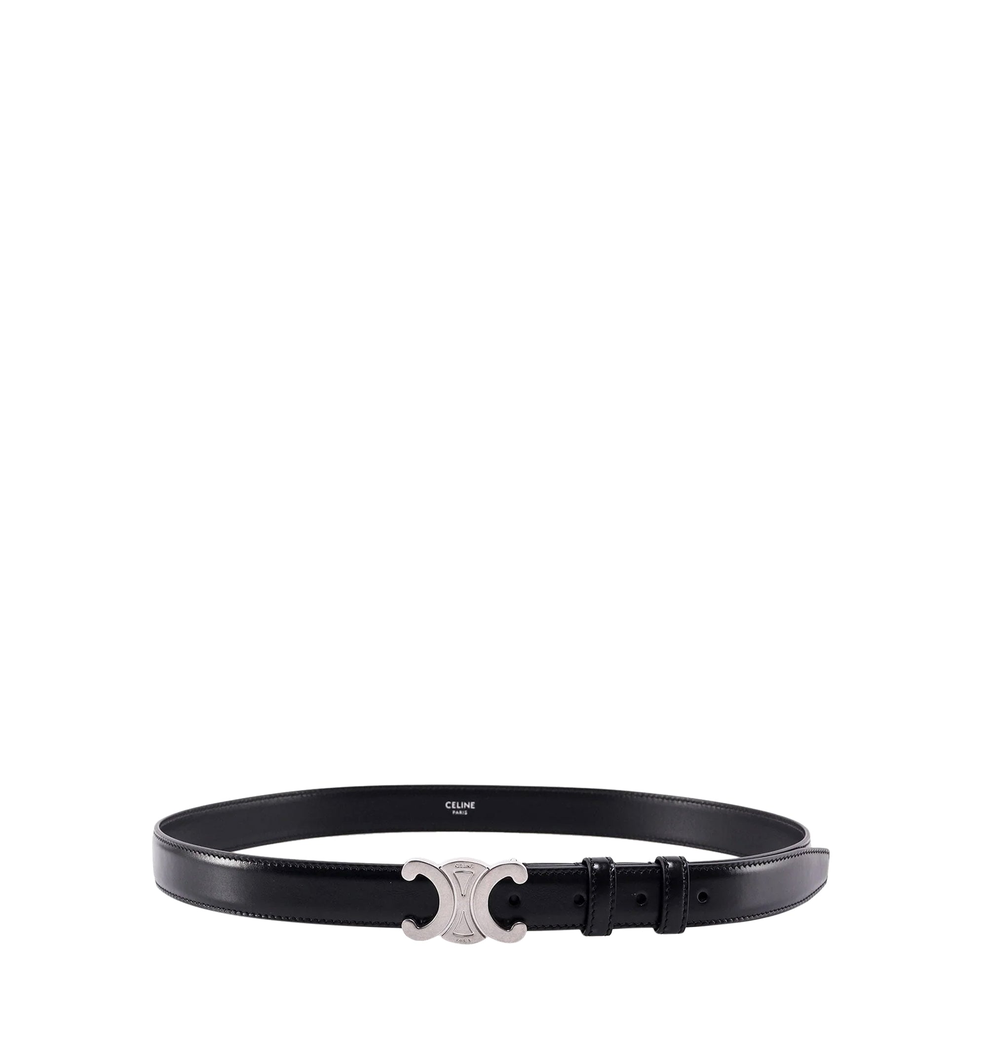 Medium Triomphe Belt in Taurillon Leather - Black