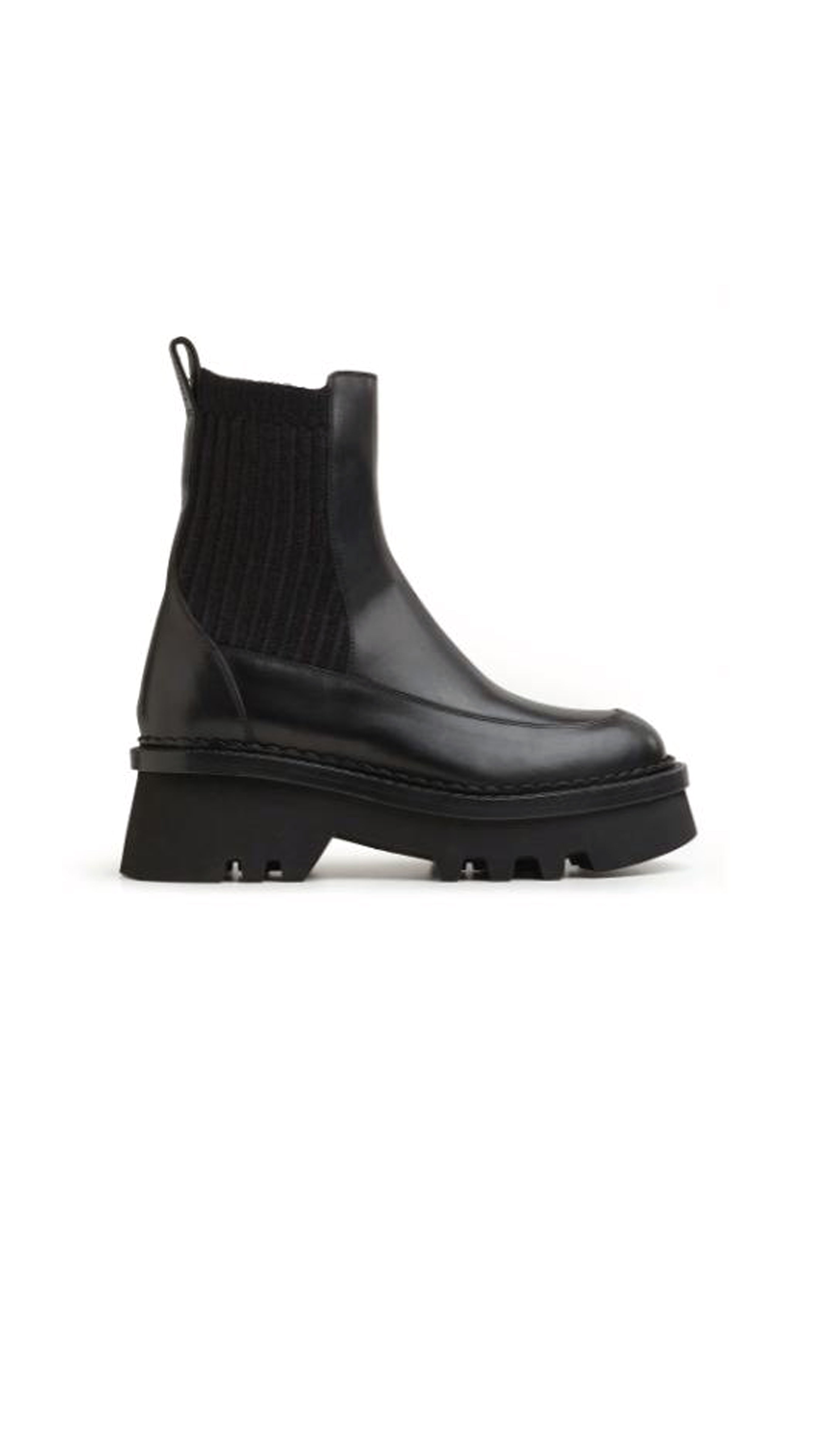 Chloé Leather Ankle Boots - Black