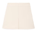 Trapeze Mini Skirt In Wool Silk Gabardine - Creme