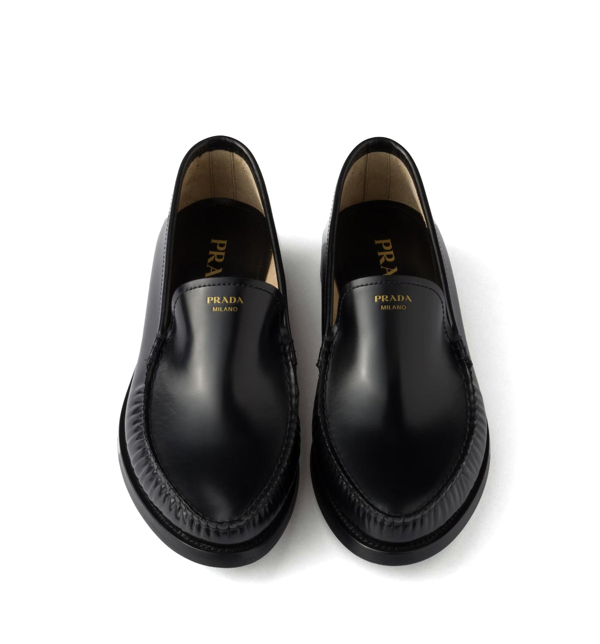 Brushed leather loafers
