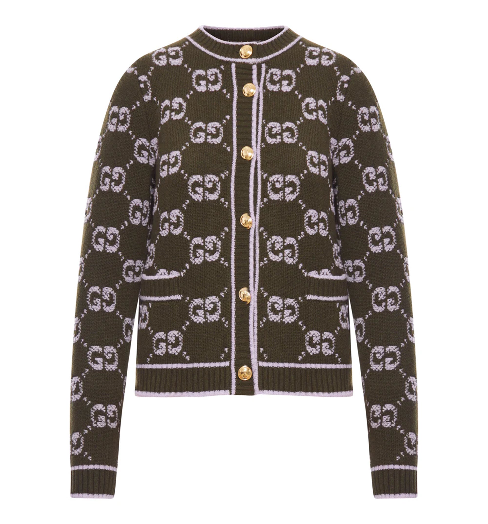 Gg Wool Bouclé Jacquard Cardigan