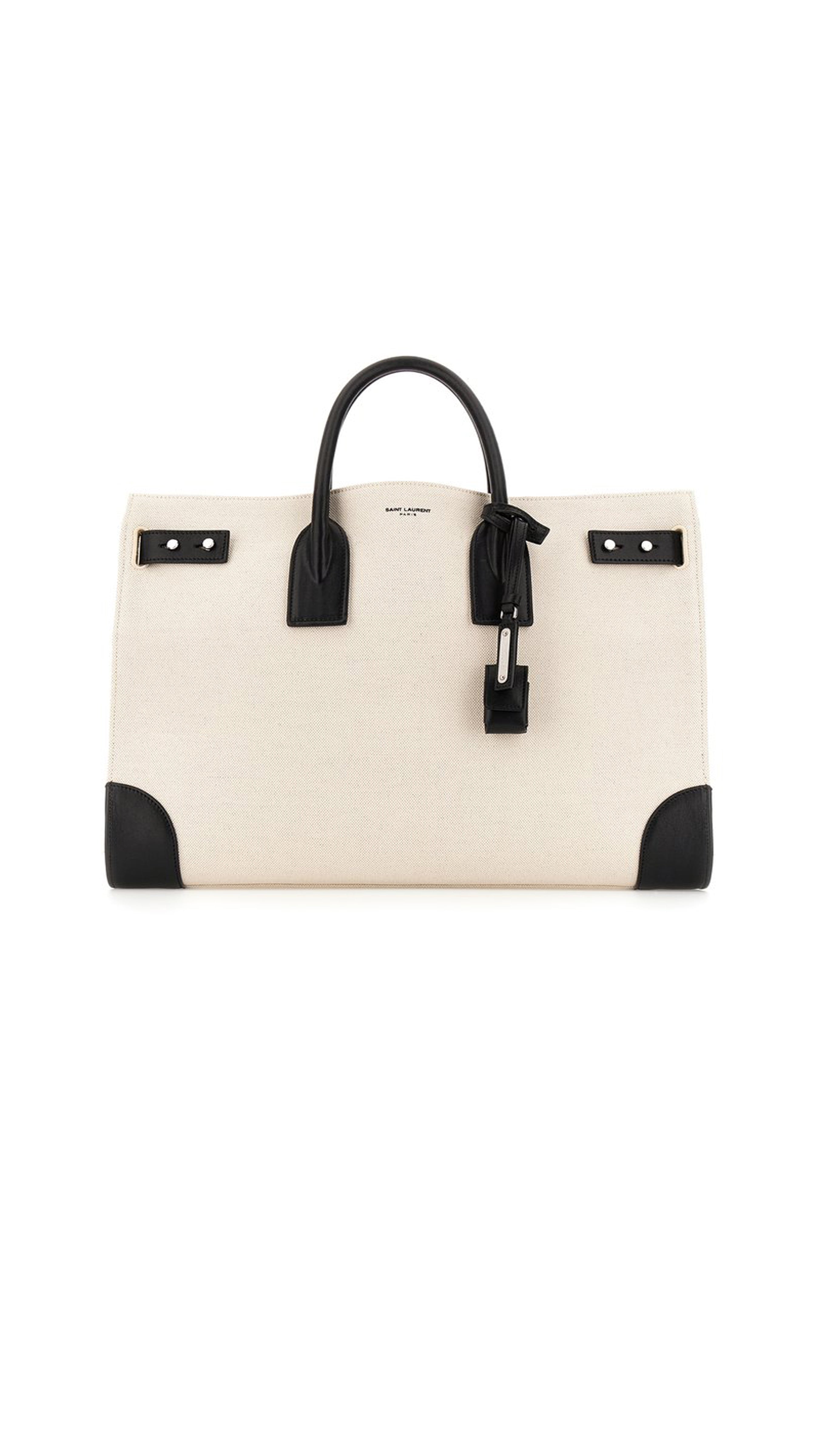 Canvas Sac De Jour Large Handbag - Sand