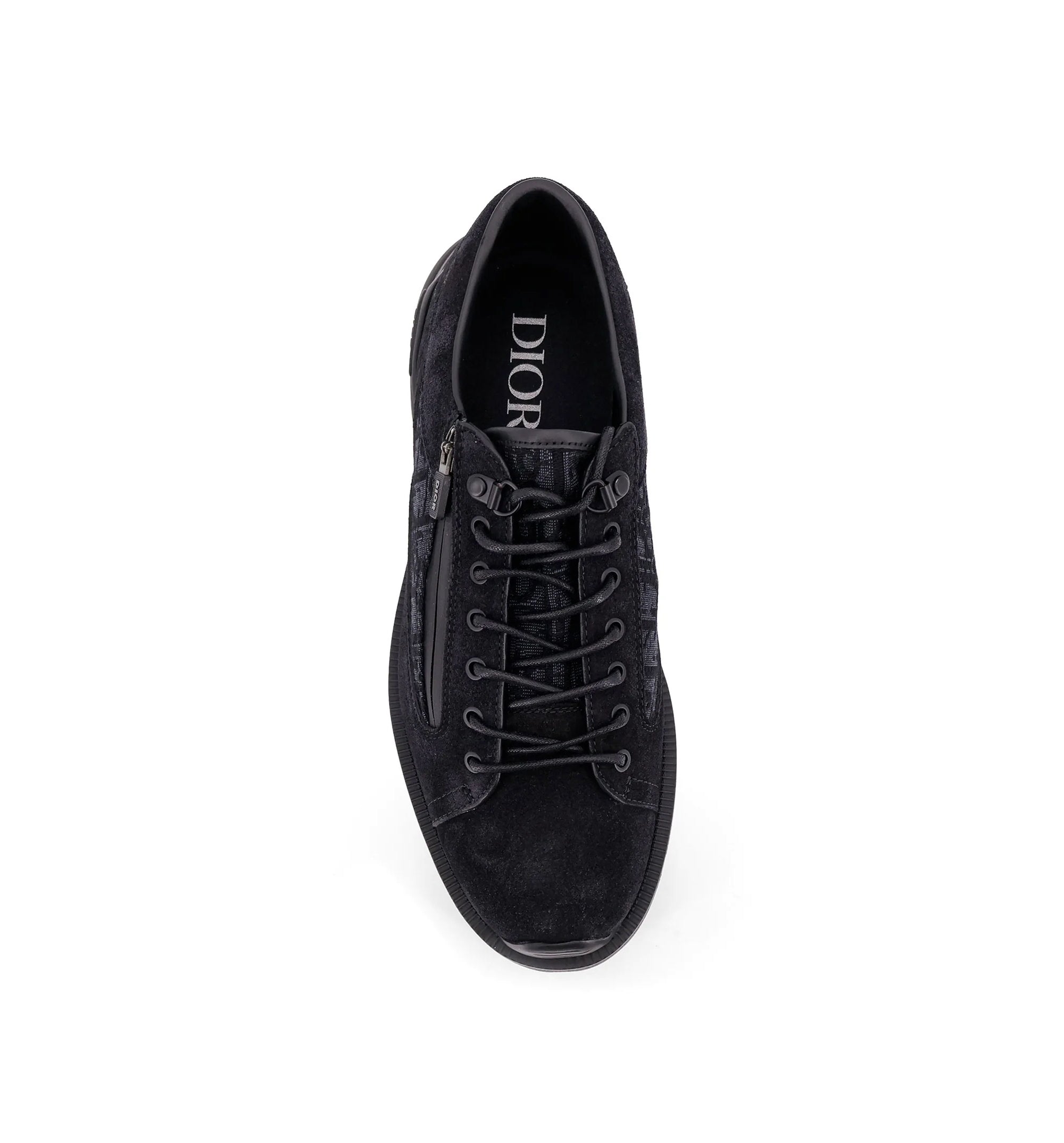 Combat Suede And Dior Oblique Jacquard Fabric Lace Up Shoes- Black