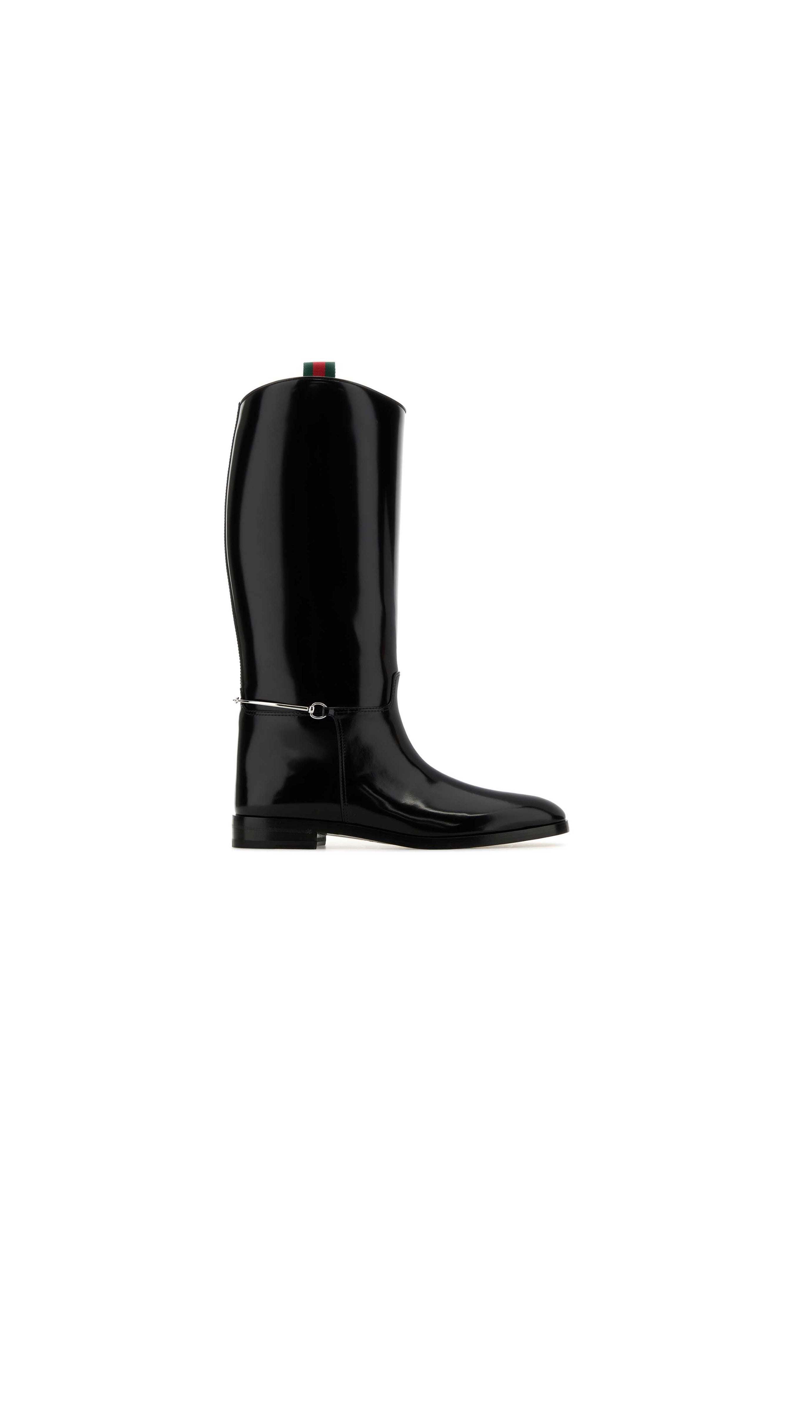 Slim Horsebit Boot - Black