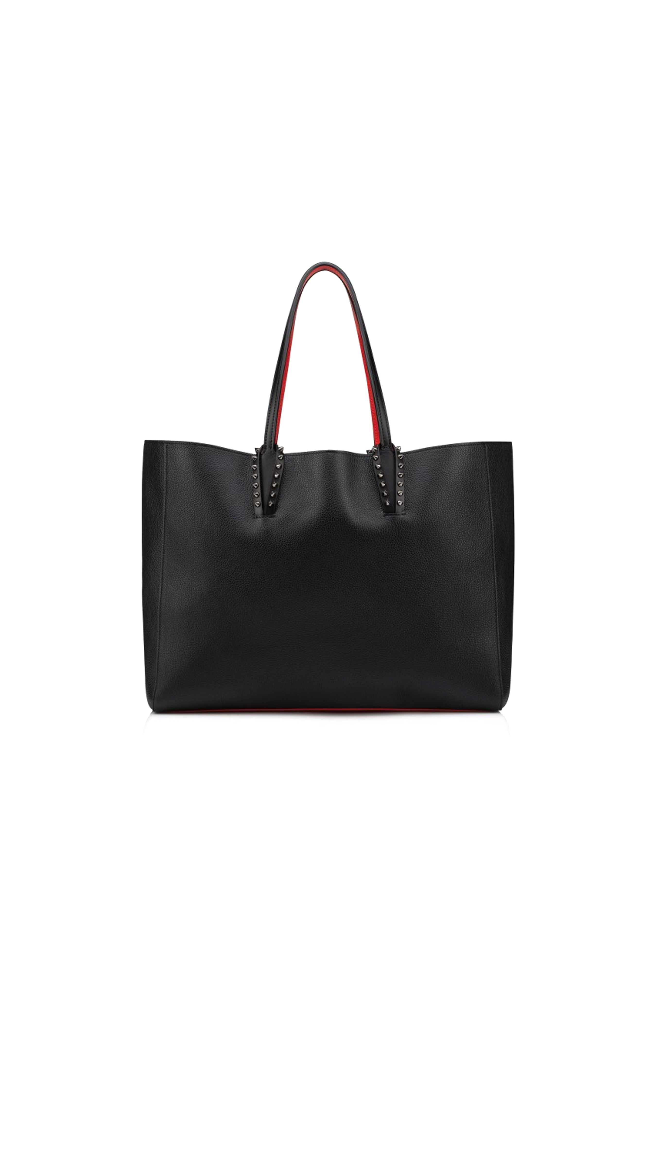 Cabata Large Tote Bag Calf Leather And Spikes - Black