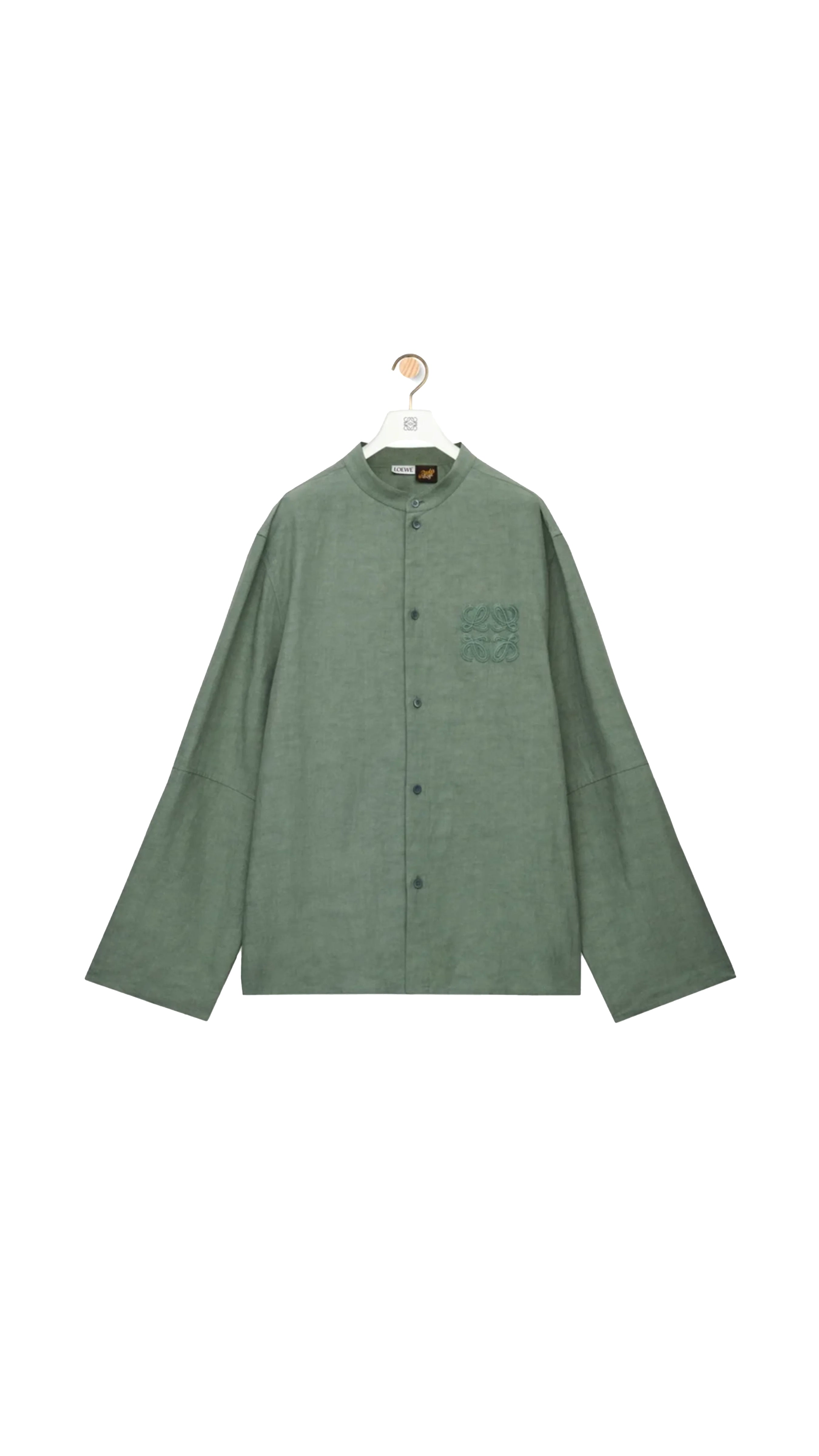 Shirt in Viscose and Linen - Sage