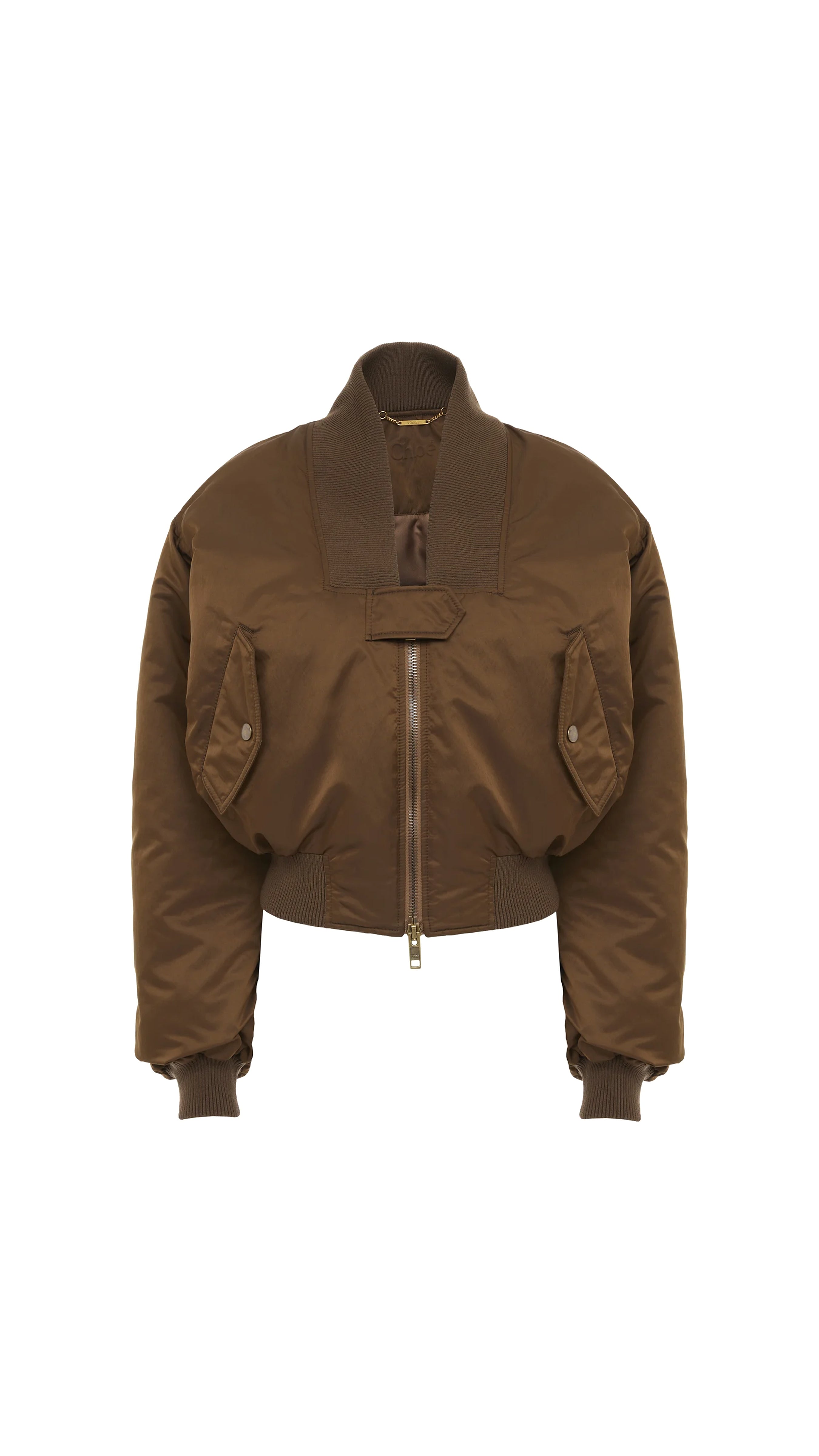Bomber Jacket In Nylon - Authentic Brown